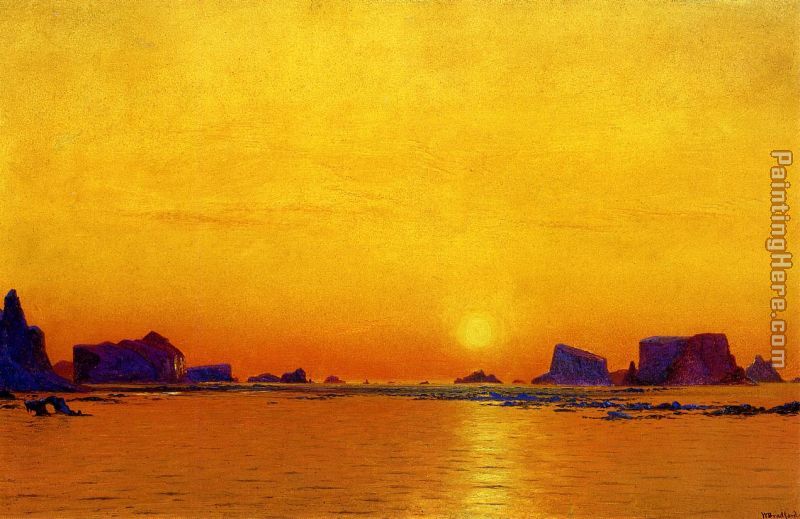 Ice Floes Under the Midnight Sun painting - William Bradford Ice Floes Under the Midnight Sun art painting